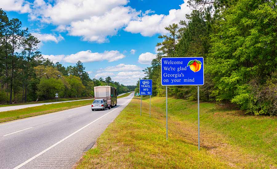 Welcome to Georgia road sign